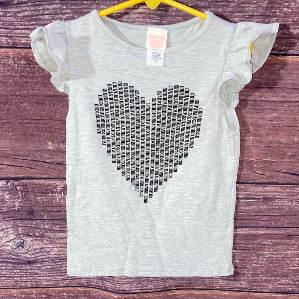Chromosome Heart Ruffle Sleeve Shirt